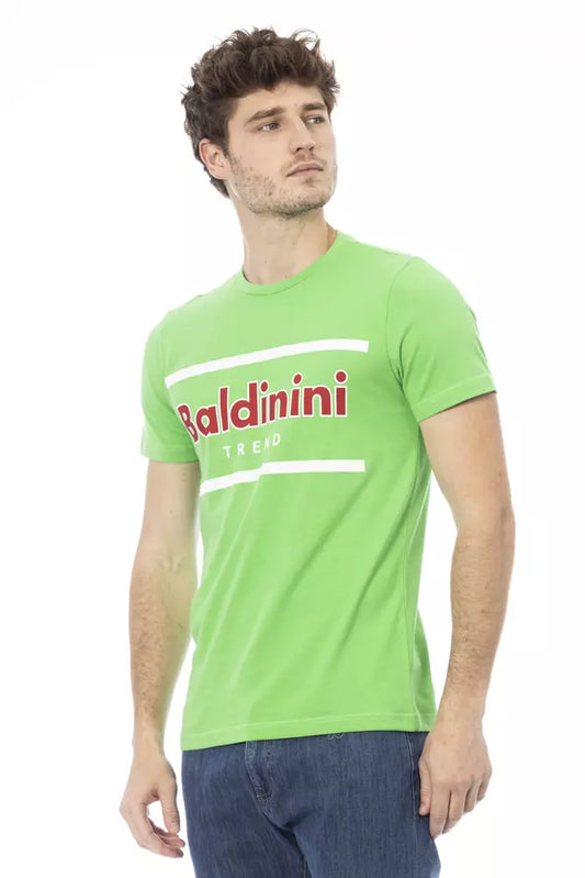 Baldinini Trend Green Cotton Men T-Shirt $163.00 Baldinini Trend Luzworld