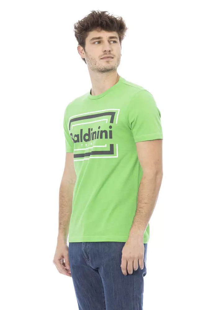 Baldinini Trend Green Cotton Men T-Shirt $163.00 Baldinini Trend Luzworld