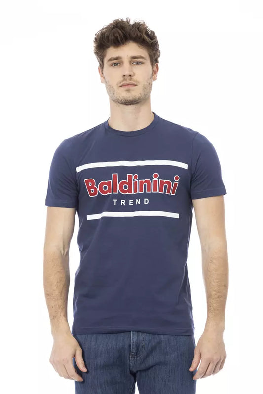 Baldinini Trend Blue Cotton Men T-Shirt $163.00 Baldinini Trend Luzworld