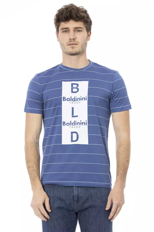 Baldinini Trend Blue Cotton Men T-Shirt $163.00 Baldinini Trend Luzworld