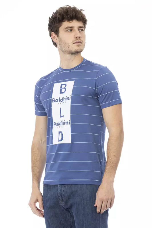 Baldinini Trend Blue Cotton Men T-Shirt $163.00 Baldinini Trend Luzworld