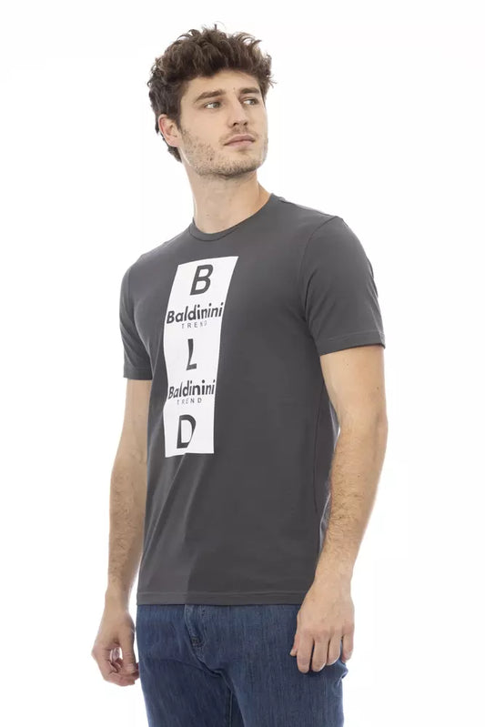 Baldinini Trend Gray Cotton Men T-Shirt $163.00 Baldinini Trend Luzworld