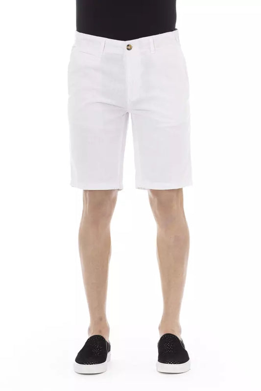 Baldinini Trend White Cotton Men Bermuda Short $221.00 Baldinini Trend Luzworld