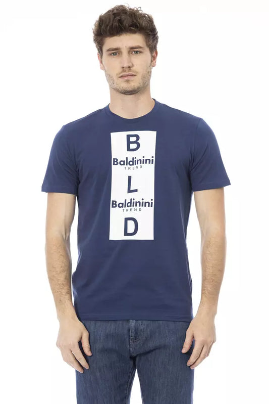 Baldinini Trend Blue Cotton Men T-Shirt $163.00 Baldinini Trend Luzworld