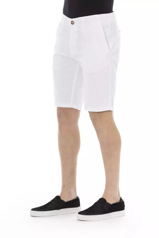 Baldinini Trend White Cotton Men Bermuda Short $221.00 Baldinini Trend Luzworld