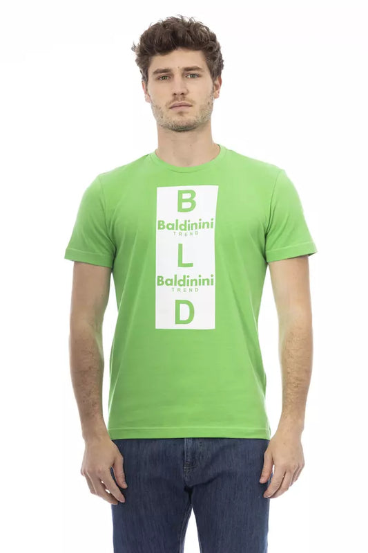Baldinini Trend Green Cotton Men T-Shirt $163.00 Baldinini Trend Luzworld