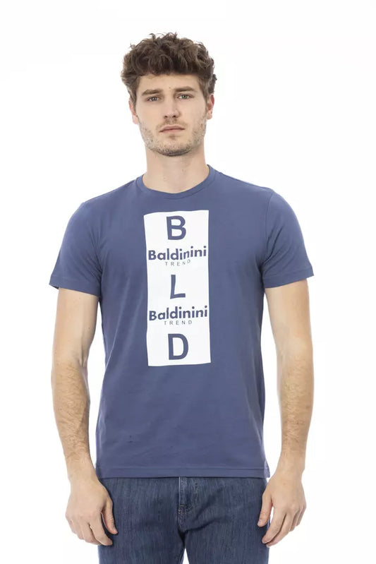Baldinini Trend Blue Cotton Men T-Shirt $163.00 Baldinini Trend Luzworld