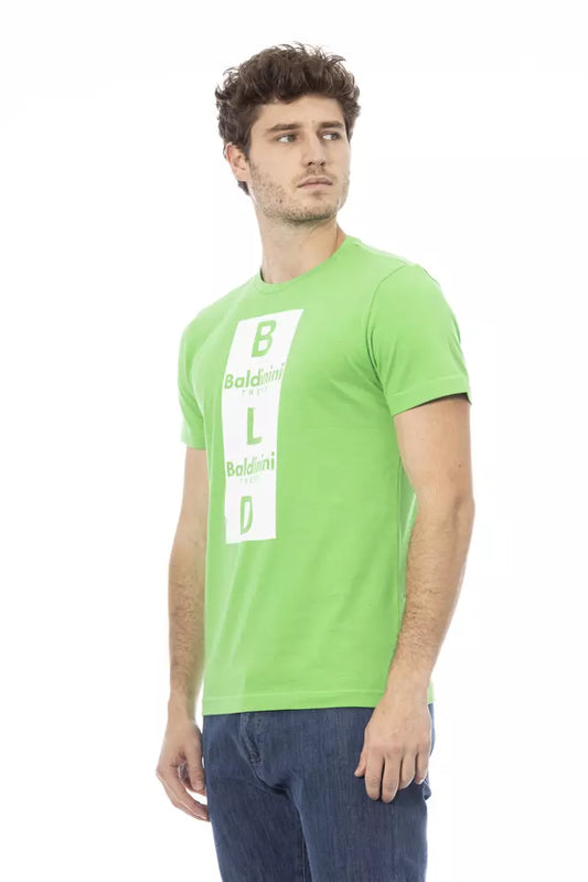 Baldinini Trend Green Cotton Men T-Shirt $163.00 Baldinini Trend Luzworld