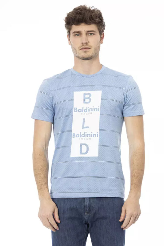 Baldinini Trend Light Blue Cotton Men T-Shirt $163.00 Baldinini Trend Luzworld