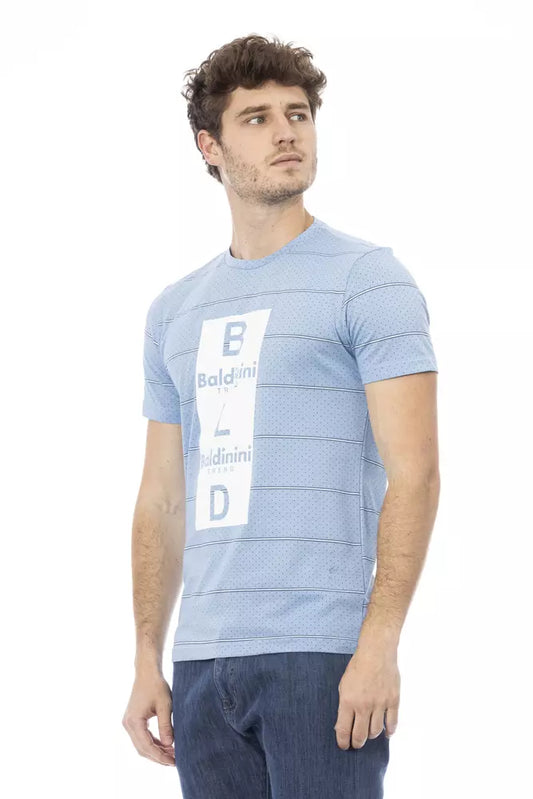 Baldinini Trend Light Blue Cotton Men T-Shirt $163.00 Baldinini Trend Luzworld