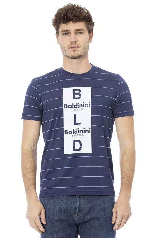 Baldinini Trend Blue Cotton Men T-Shirt $163.00 Baldinini Trend Luzworld