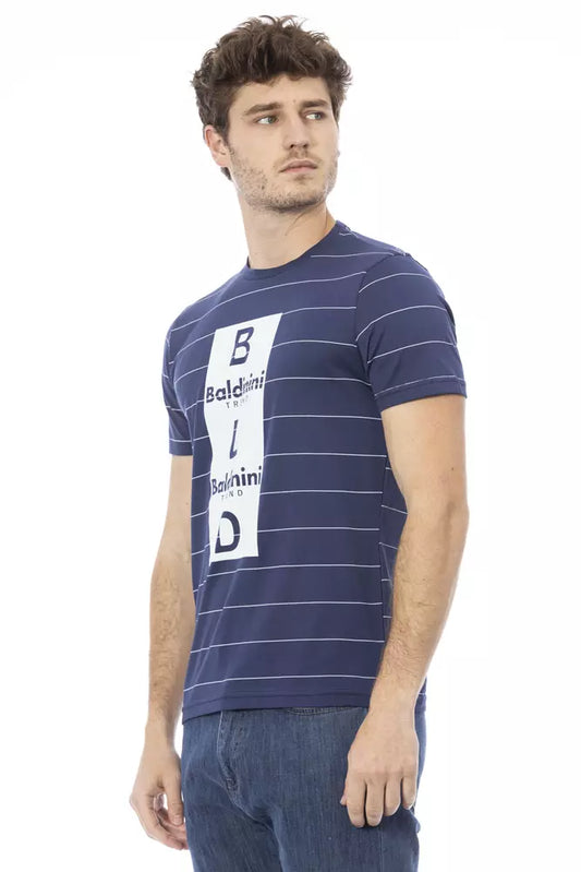 Baldinini Trend Blue Cotton Men T-Shirt $163.00 Baldinini Trend Luzworld