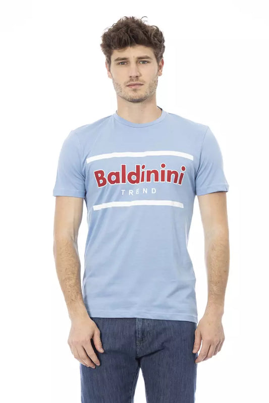 Baldinini Trend Light Blue Cotton Men T-Shirt $163.00 Baldinini Trend Luzworld