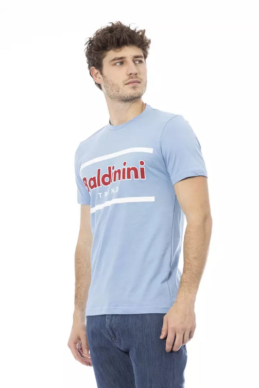 Baldinini Trend Light Blue Cotton Men T-Shirt $163.00 Baldinini Trend Luzworld