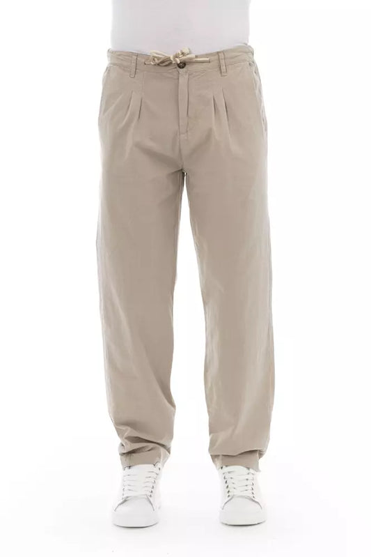Baldinini Trend Beige Cotton Men Chino Pants $487.00 Baldinini Trend Luzworld