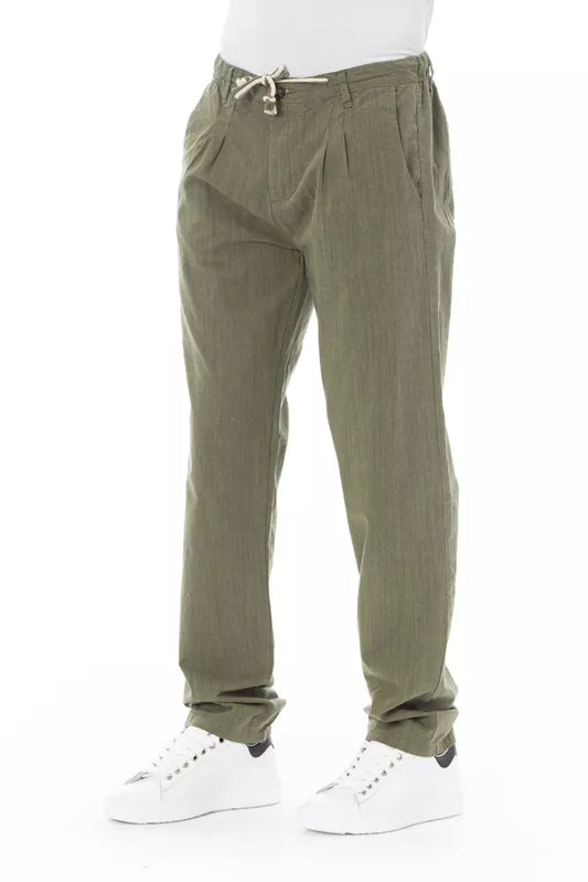 Baldinini Trend Army Cotton Men Chino Trousers $487.00 Baldinini Trend Luzworld
