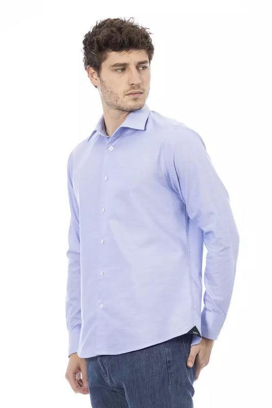 Baldinini Trend Light Blue Cotton Men Shirt $454.00 Baldinini Trend Luzworld