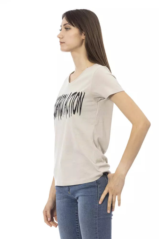 Trussardi Action Beige Cotton Women T-Shirt $131.00 Trussardi Action Luzworld