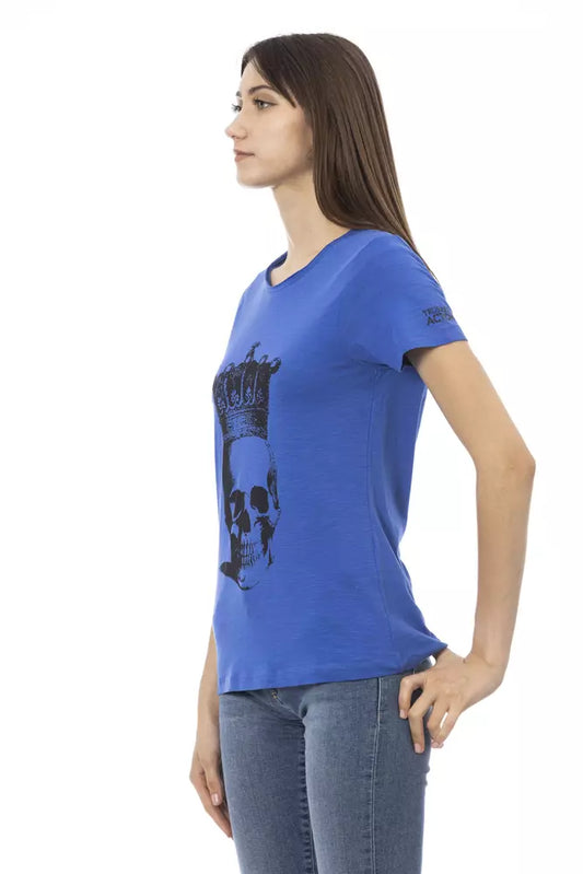 Trussardi Action Blue Cotton Women T-Shirt $131.00 Trussardi Action Luzworld