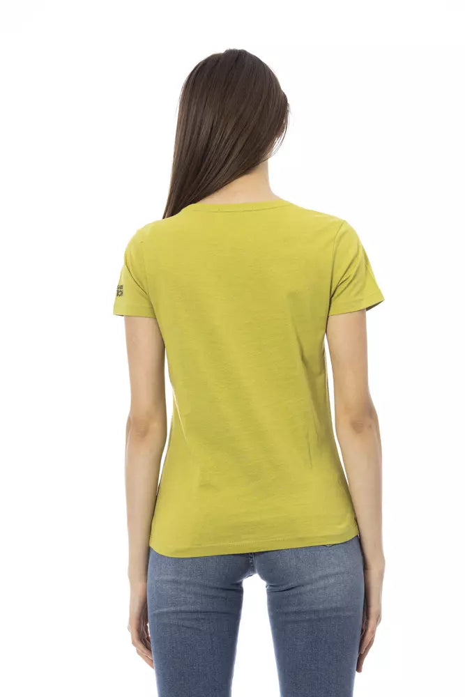 Trussardi Action Green Cotton Women T-Shirt $131.00 Trussardi Action Luzworld