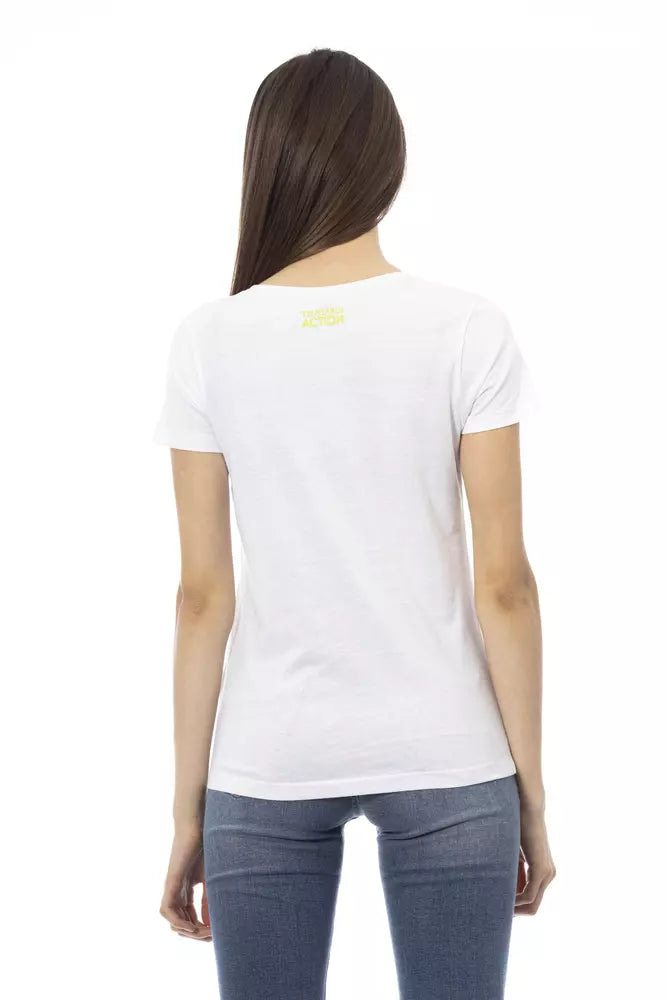 Trussardi Action White Cotton Women T-Shirt $131.00 Trussardi Action Luzworld