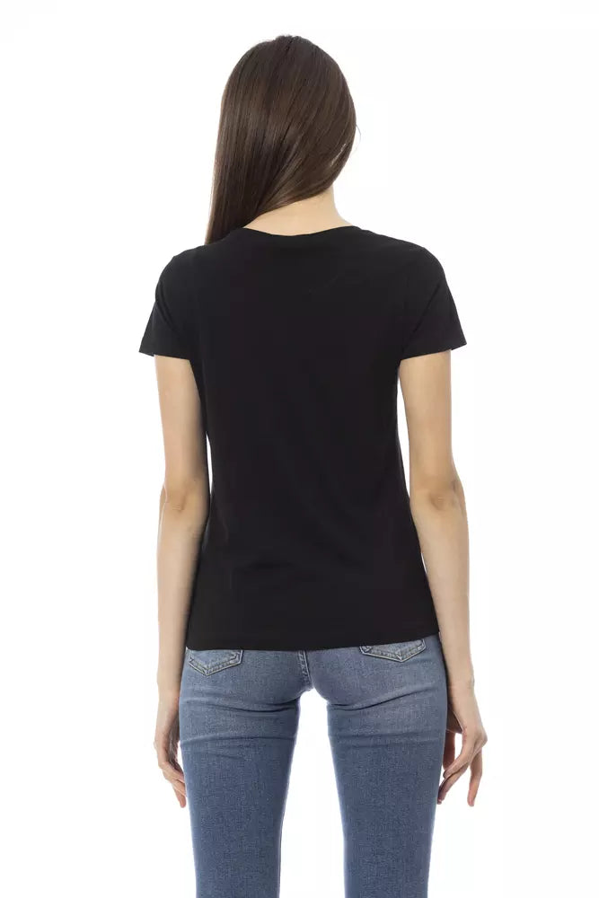 Trussardi Action Black Cotton Women T-Shirt $131.00 Trussardi Action Luzworld