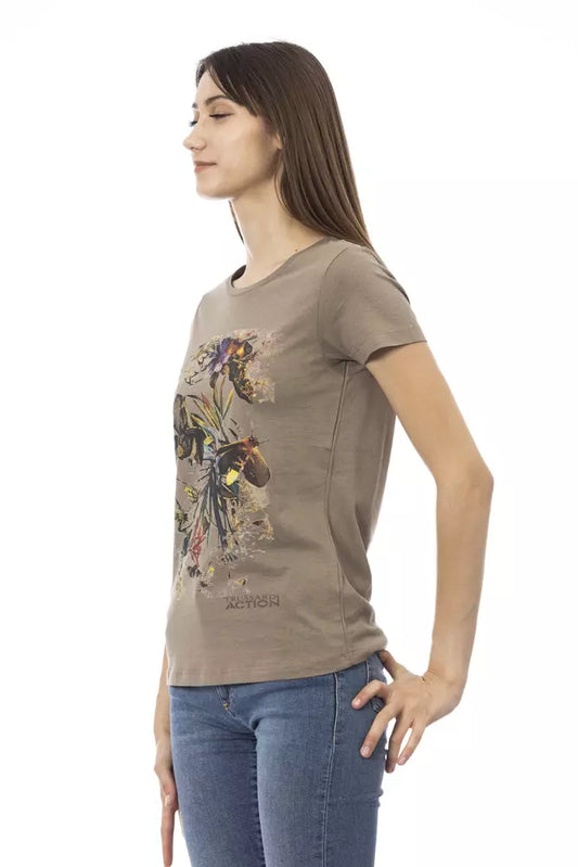 Trussardi Action Brown Cotton Women T-Shirt $131.00 Trussardi Action Luzworld