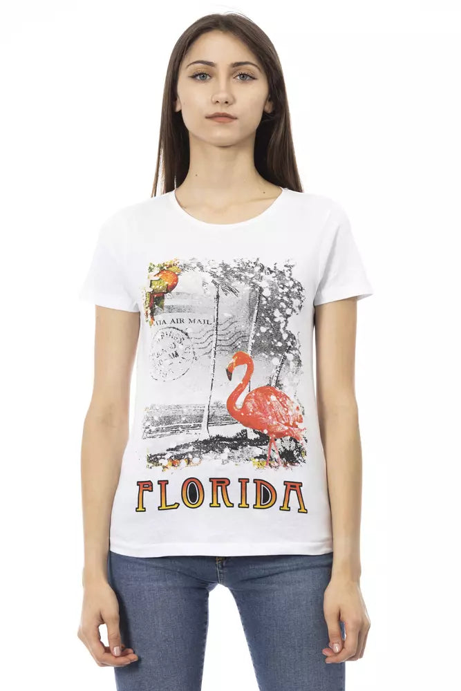 Trussardi Action White Cotton Women T-Shirt $131.00 Trussardi Action Luzworld