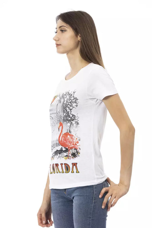 Trussardi Action White Cotton Women T-Shirt $131.00 Trussardi Action Luzworld