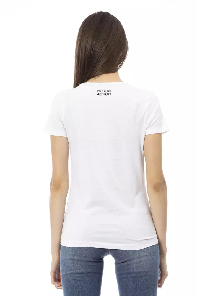 Trussardi Action White Cotton Women T-Shirt $131.00 Trussardi Action Luzworld