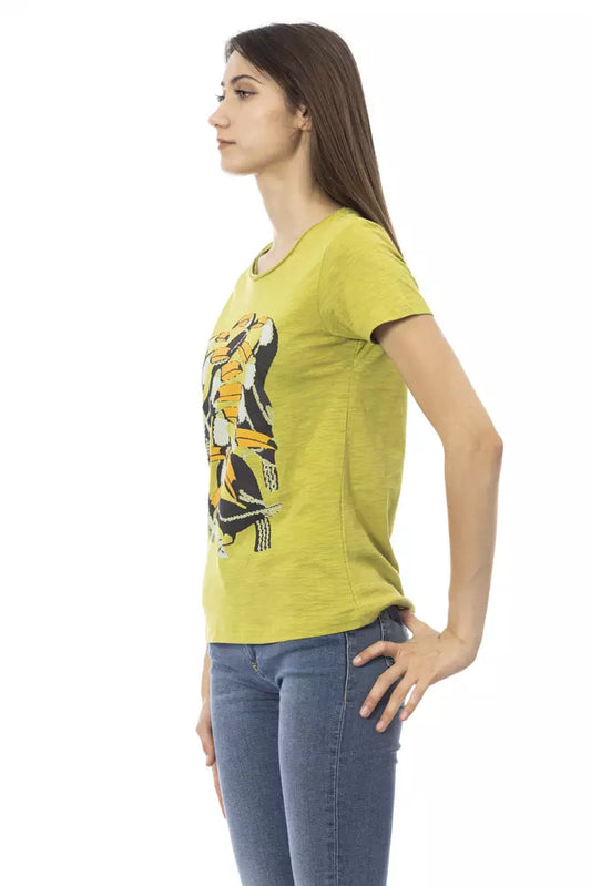Trussardi Action Green Cotton Women T-Shirt $131.00 Trussardi Action Luzworld
