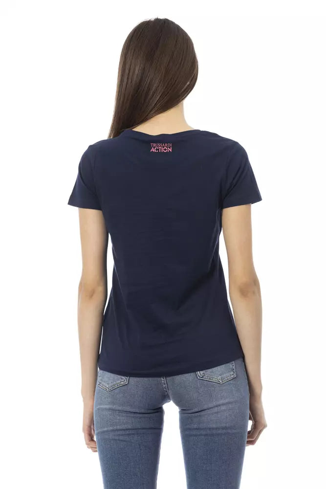Trussardi Action Chic Blue Short Sleeve Round Neck Tee $131.00 Trussardi Action Luzworld