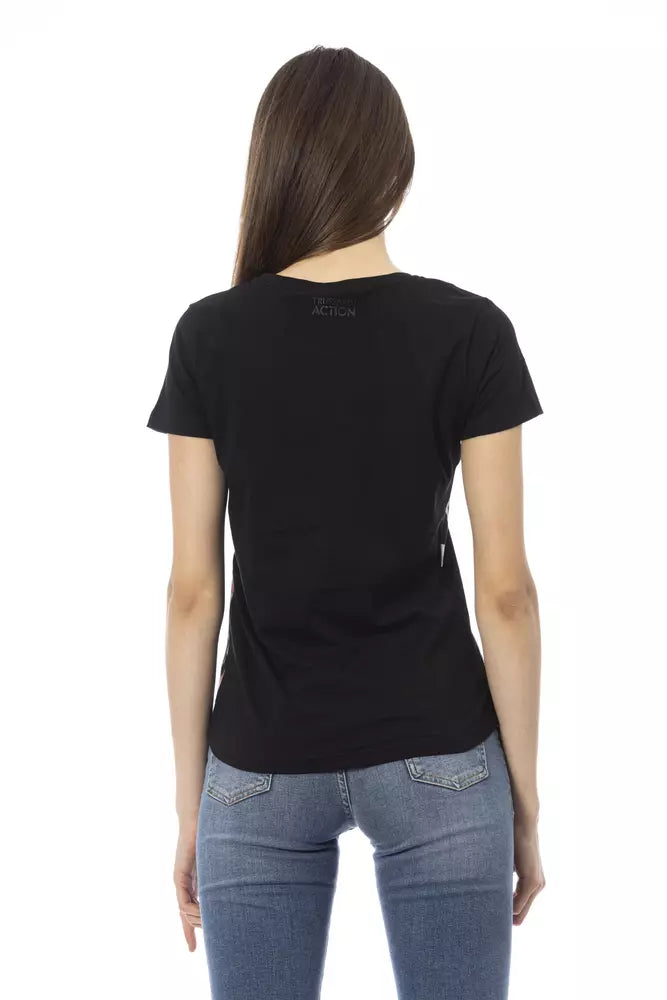 Trussardi Action Chic Black Short Sleeve Round Neck Tee $131.00 Trussardi Action Luzworld
