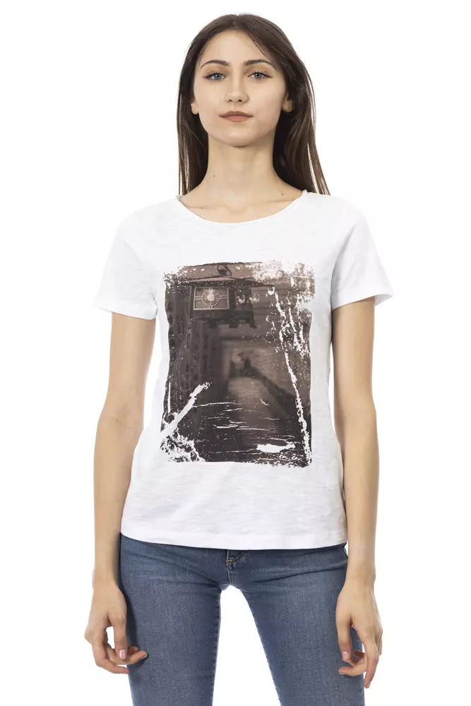 Trussardi Action White Cotton Women Top $131.00 Trussardi Action Luzworld