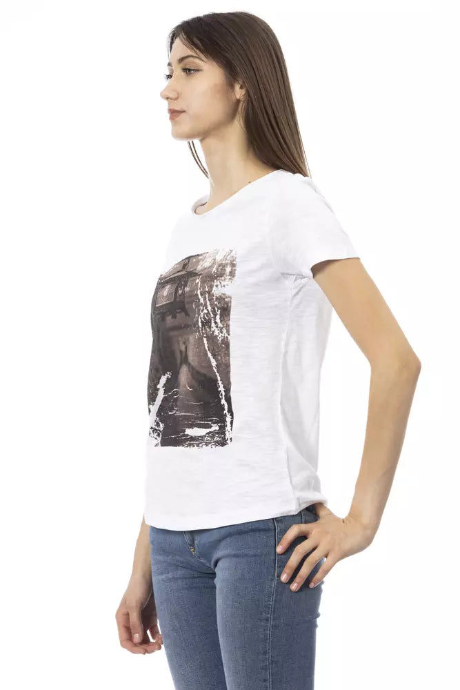 Trussardi Action White Cotton Women Top $131.00 Trussardi Action Luzworld