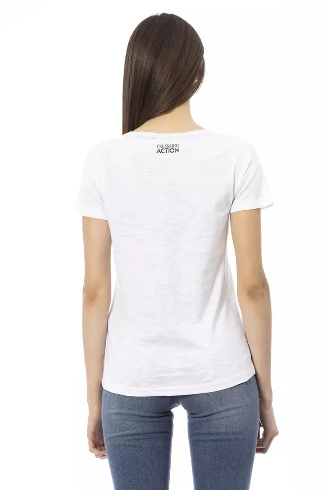 Trussardi Action White Cotton Women Top $131.00 Trussardi Action Luzworld