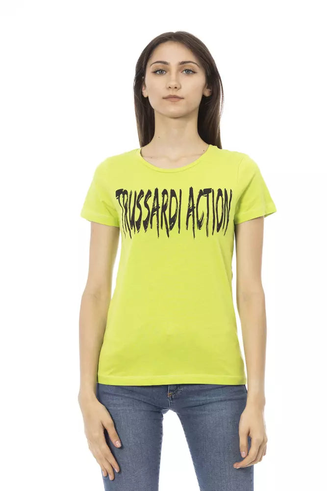 Trussardi Action Green Cotton Women T-Shirt $131.00 Trussardi Action Luzworld