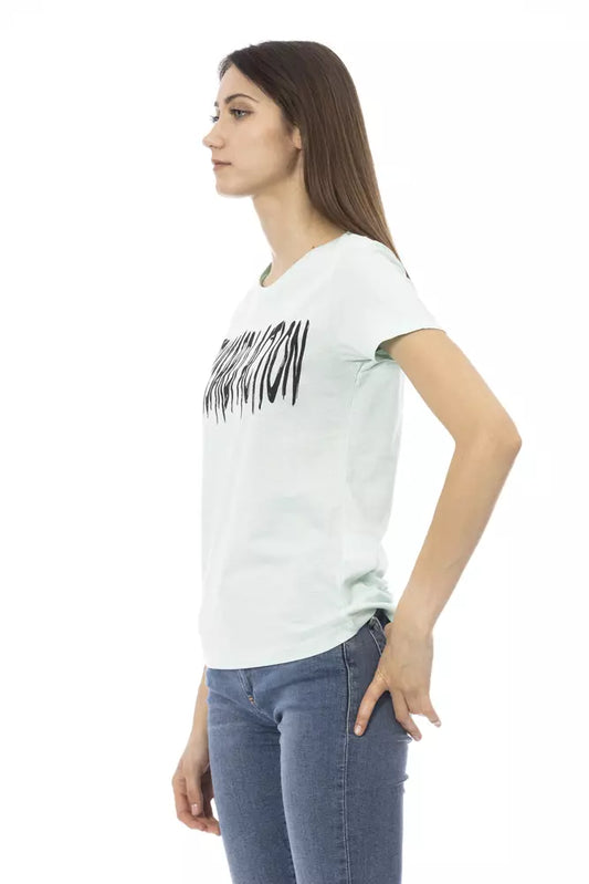Trussardi Action Light Blue Cotton Women T-Shirt $131.00 Trussardi Action Luzworld