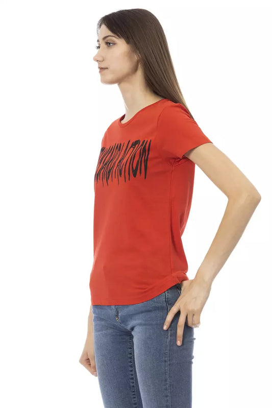 Trussardi Action Red Cotton Women T-Shirt $131.00 Trussardi Action Luzworld