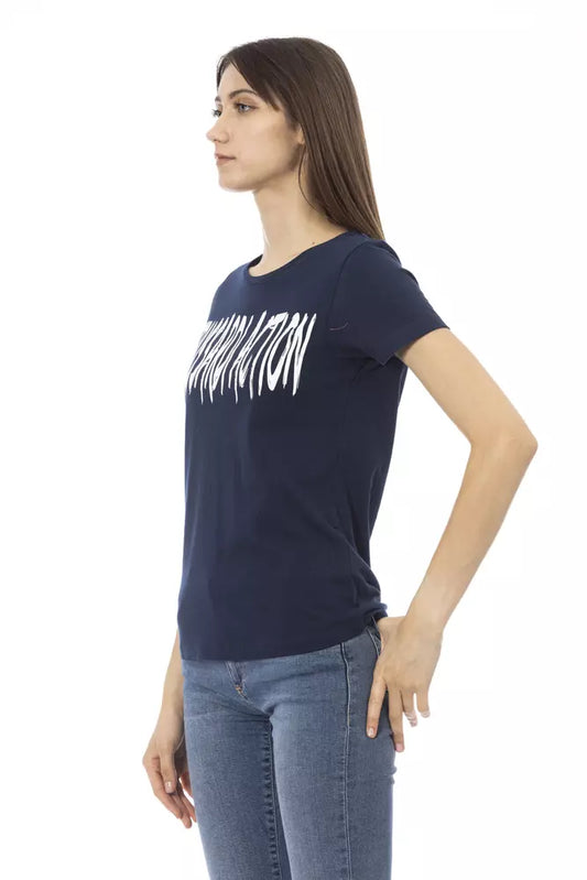 Trussardi Action Blue Cotton Women T-Shirt $131.00 Trussardi Action Luzworld