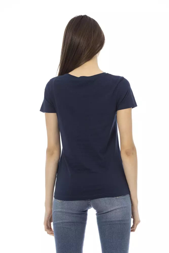 Trussardi Action Blue Cotton Women T-Shirt $131.00 Trussardi Action Luzworld