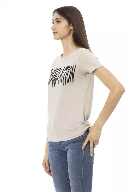 Trussardi Action Beige Cotton Women T-Shirt $131.00 Trussardi Action Luzworld