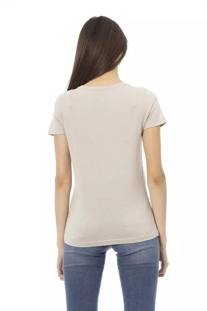Trussardi Action Beige Cotton Women T-Shirt $131.00 Trussardi Action Luzworld