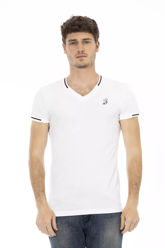 Trussardi Action White Cotton Men T-Shirt $130.00 Trussardi Action Luzworld
