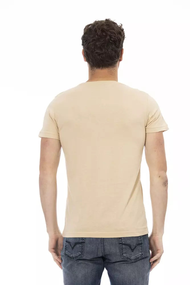 Trussardi Action Beige Cotton Men T-Shirt $130.00 Trussardi Action Luzworld