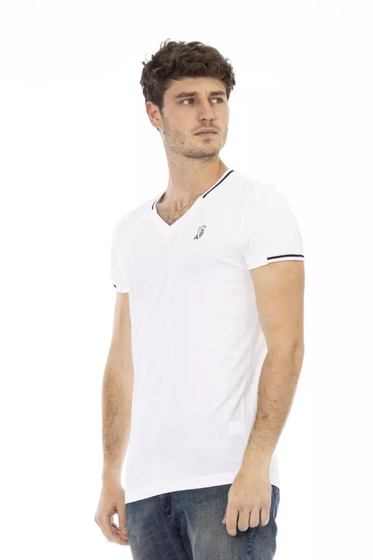 Trussardi Action White Cotton Men T-Shirt $130.00 Trussardi Action Luzworld