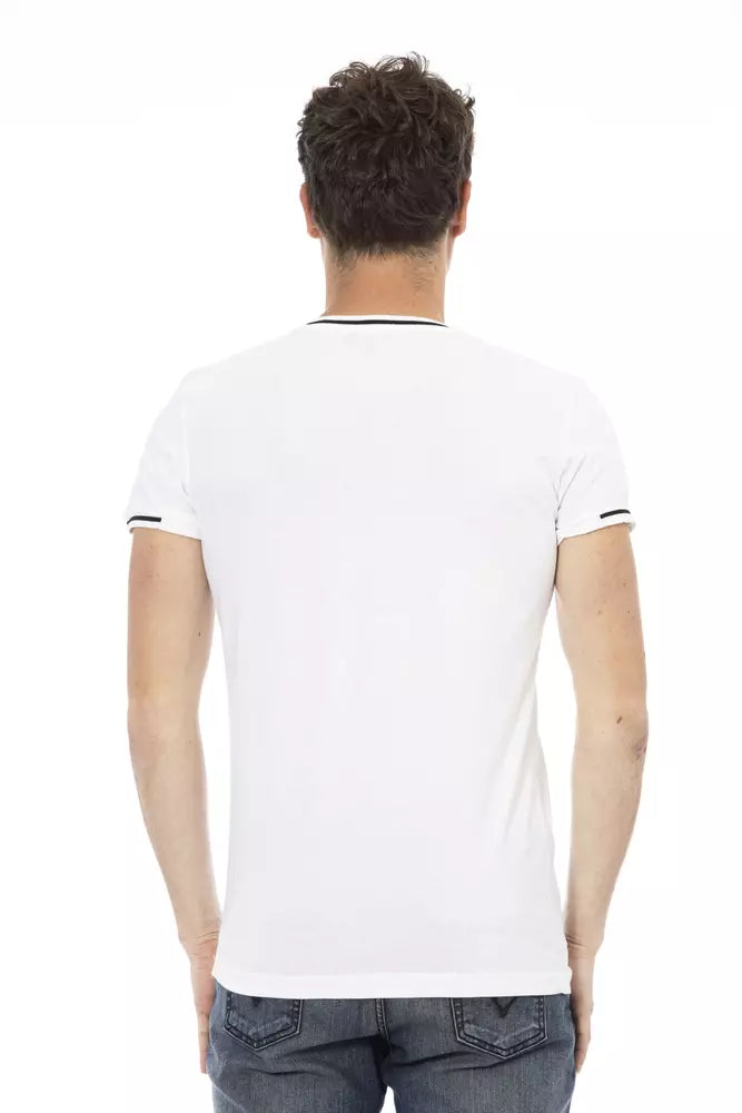 Trussardi Action White Cotton Men T-Shirt $130.00 Trussardi Action Luzworld