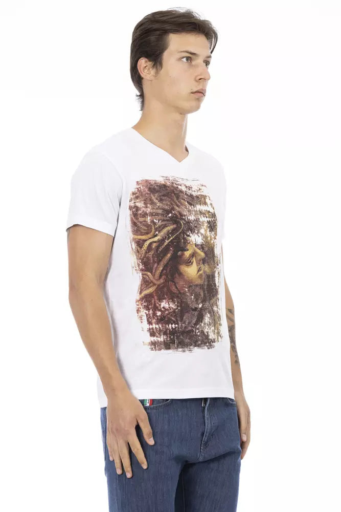 Trussardi Action White Cotton Men's T-Shirt $131.00 Trussardi Action Luzworld