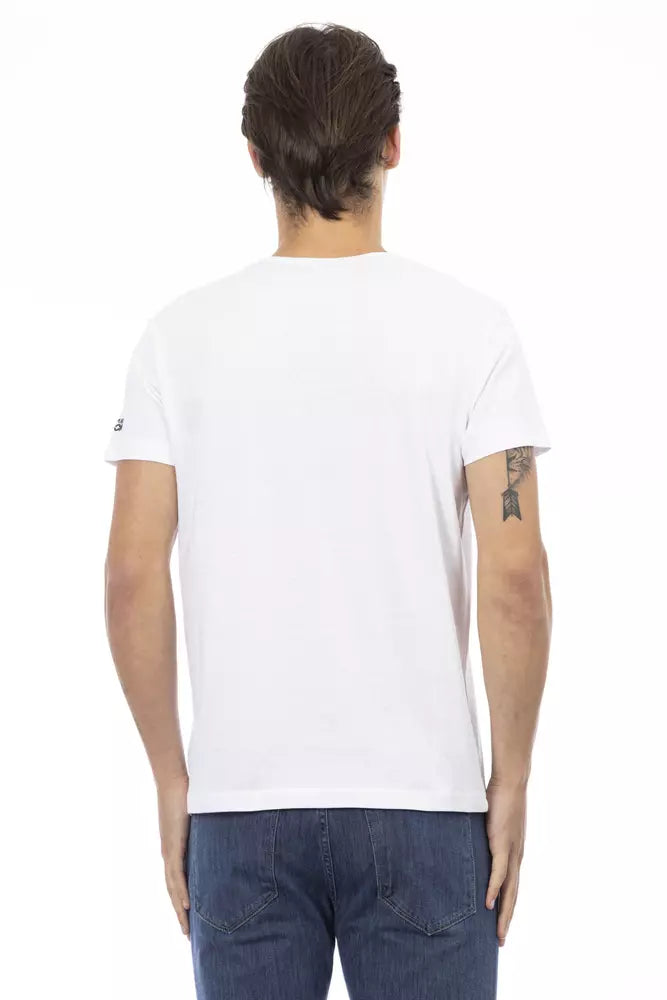 Trussardi Action White Cotton Men's T-Shirt $131.00 Trussardi Action Luzworld