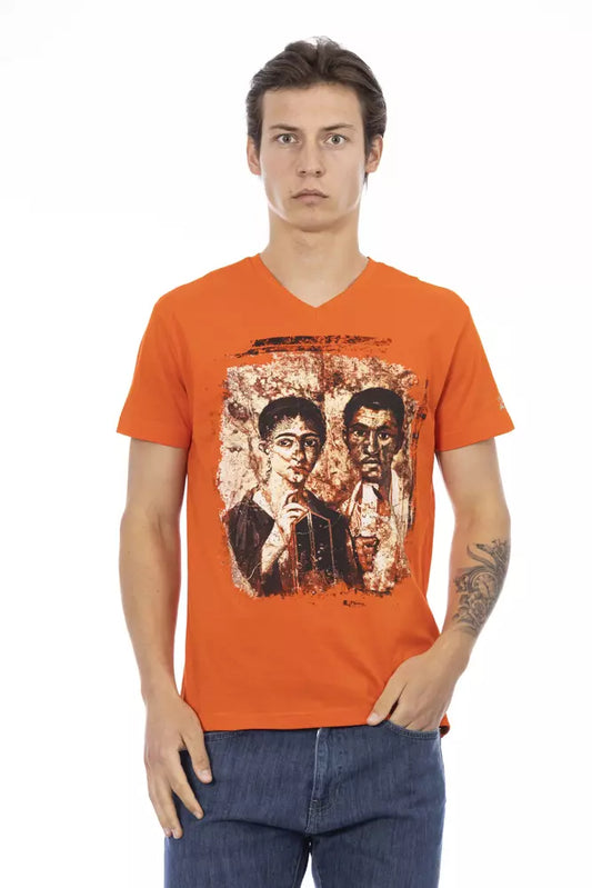 Trussardi Action Orange Cotton Men T-Shirt $130.00 Trussardi Action Luzworld